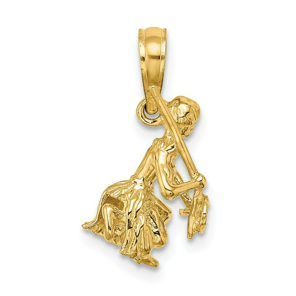 14K White Gold & Yellow Gold Polished Moveable Dancer Pendant Solid Pendants & Charms Jewelry 